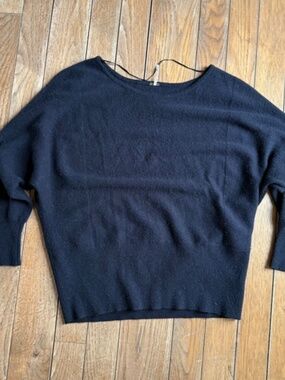 Free People Cashmere Blend Dolman Sleeves Round Neck Black Medium